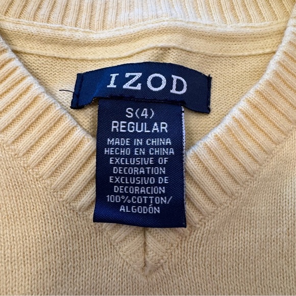 Izod Childrens Yellow and Navy V-Neck Argyle Sweater Vest Size S (4) - Picture 3 of 6